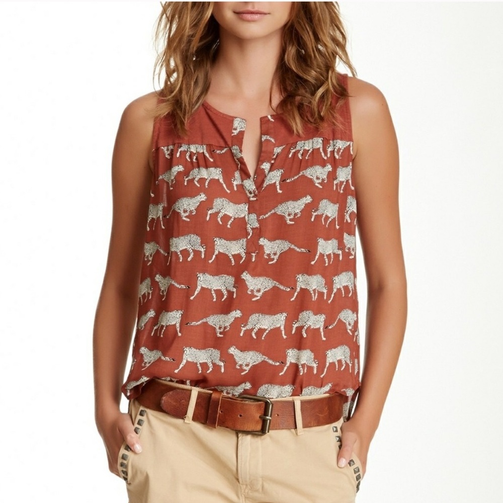 Lucky Brand cheetah print blouse